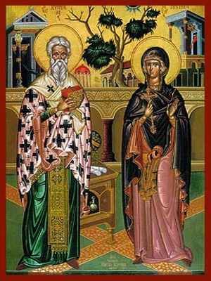 SAINTS CYPRIAN, HIEROMARTYR, BISHOP OF CARTHAGO AND JUSTINA, VIRGIN-MARTYR, OF NICOMEDIA, FULL BODY