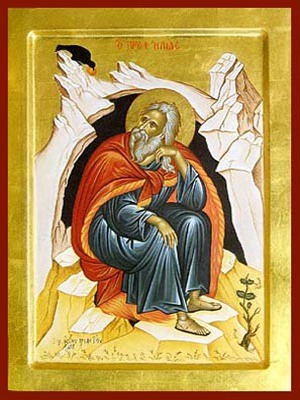 HOLY PROPHET ELIAS IN CAVE, FULL BODY