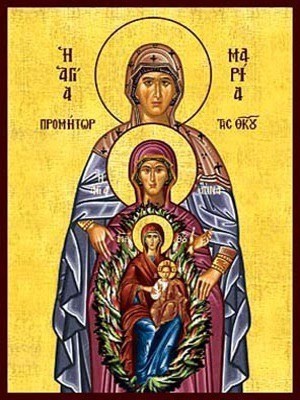 SAINTS MARIA AND ANNE, THE RIGHTEOUS ANCESTORS OF GOD, WITH VIRGIN AND CHRIST