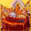 DORMITION OF THEOTOKOS, DETAIL - Gilded Print on Paper, 14×20cm / 5,6×8in