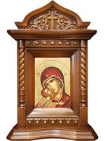 ΞΥΛΟΓΛΥΠΤΗ ΕΙΚΟΝΑ ΜΕ ΠΑΤΙΝΑ ΚΑΙ ΜΕΤΑΞΟΤΥΠΙΑ – ΠΑΝΑΓΙΑ ΜΕ ΧΡΙΣΤΟ, ΓΛΥΚΟΦΙΛΟΥΣΑ, ΠΡΟΤΟΜΗ