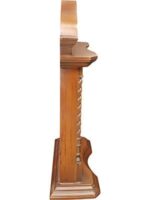 carved wooden icon with patina-dark color-side view